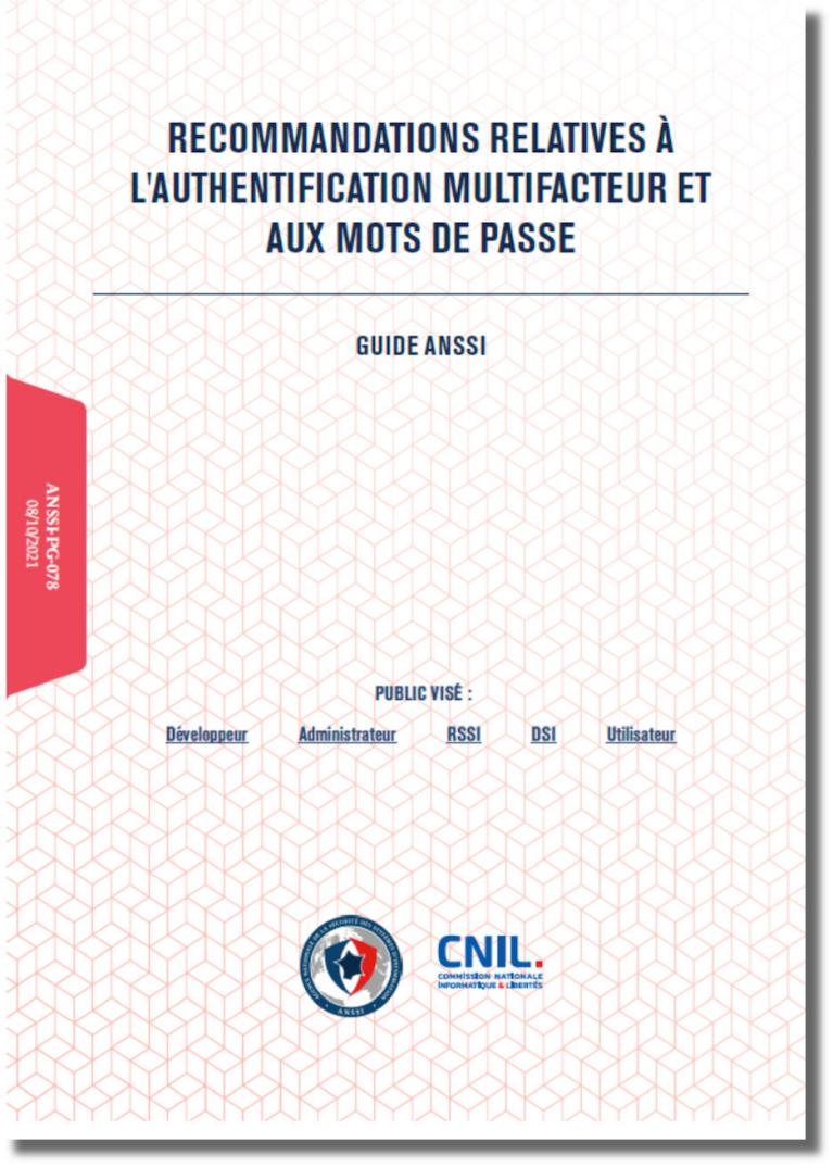 L'anssi vous guide dans l'authentification multifacteur et la mise en oeuvre des mots de passe et leurs gestion